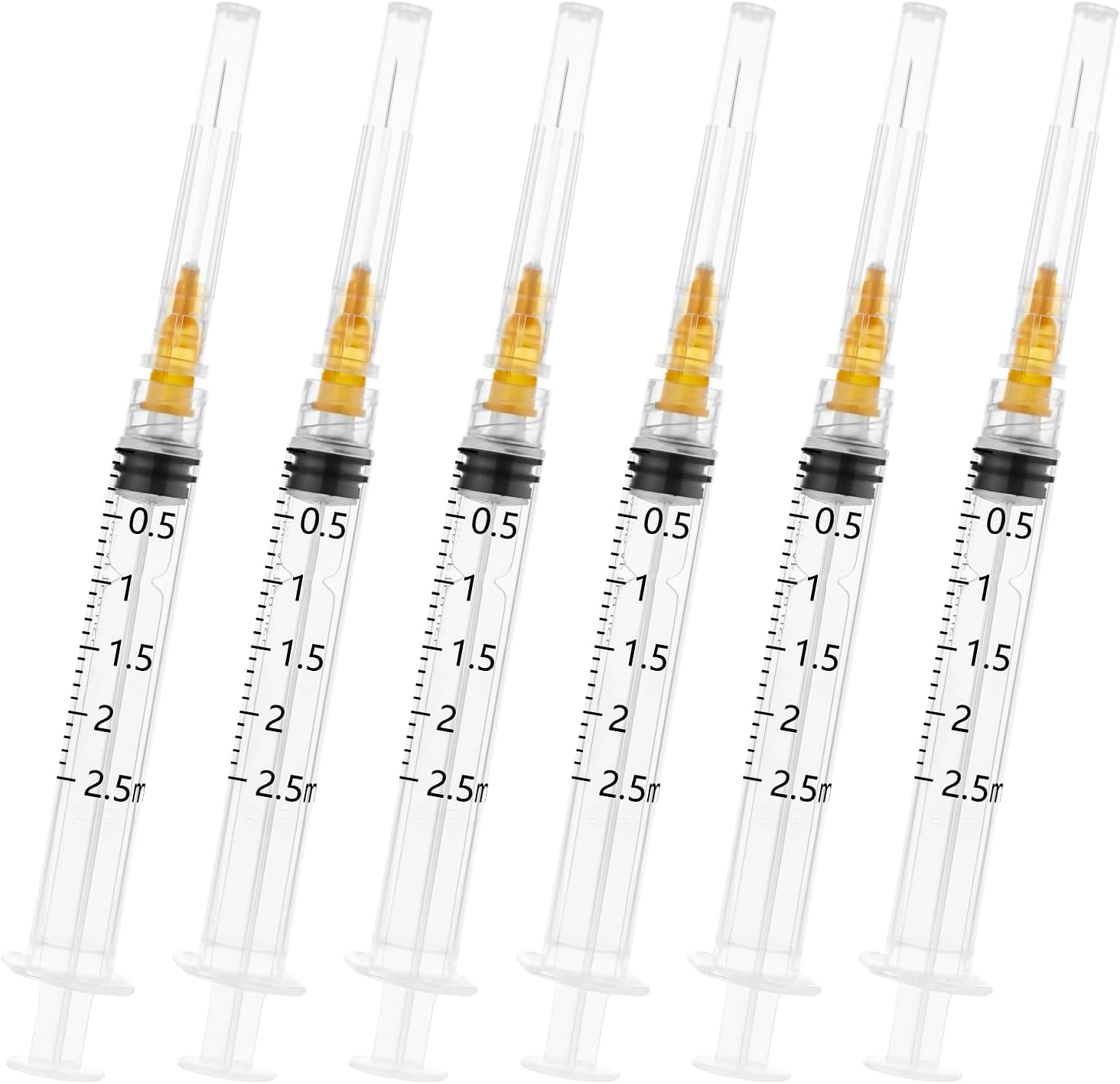 2.5Ml/Cc Syringes with 25G 1 Inch 25Mm Needle, Disposable Syringe Forlab Measuring Supplies, Individually Wrapped, Pack of 20 image number 3