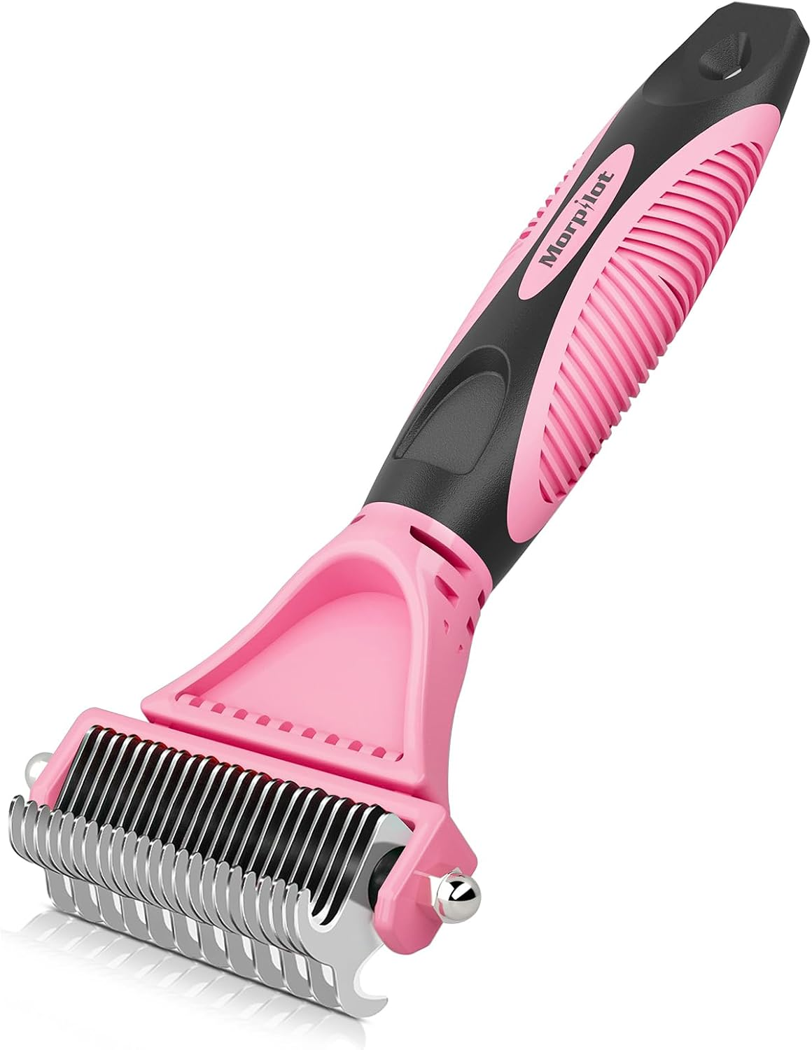 Morpilot Dog Brush Cat Brush Grooming Comb, 23+12 Double Sided Undercoat Rake Dematting Deshedding Tool for Long Hair Pets Cat Dog Slicker Shedding Brushes Efficiently Reduces Hair Loss by up to 90%