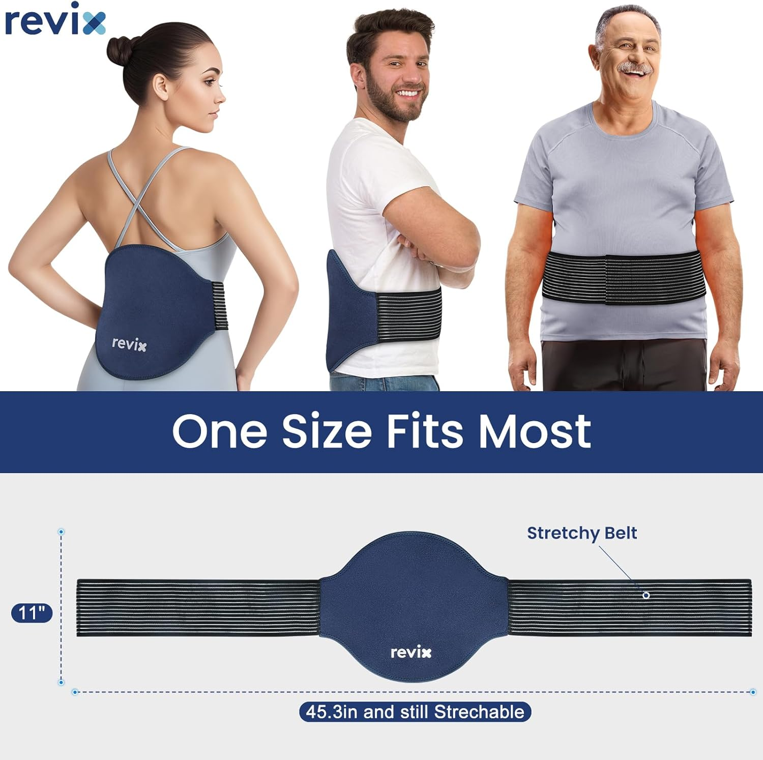 REVIX Extra Large Ice Pack for Back Relief, 2 Pack Reusable Gel Ice Pack Wraps for Lower Back, Cold Compress Therapy for Waist, Lumbar, Abdomen, Tailbone Discomfort Relief, Muscle Relaxation image number 6