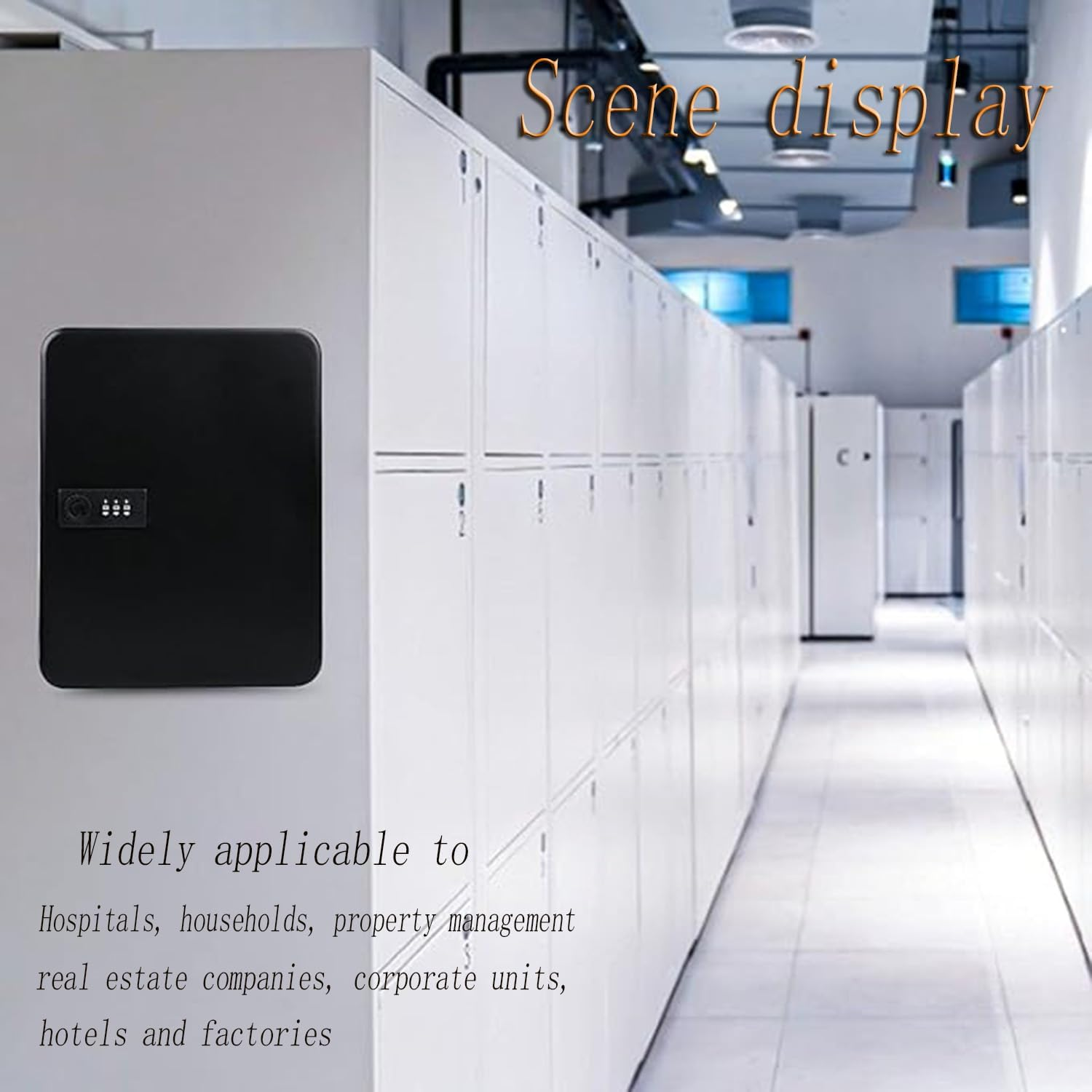 Hysgscwd Wall Mount Key Cabinet with 28 Hooks & Key Tags, Steel Key Storage Lock Box with Combination Lock, Security Key Lock Box with Code, Key Lock Organizer, Locking Key Cabinet for Key Management image number 6