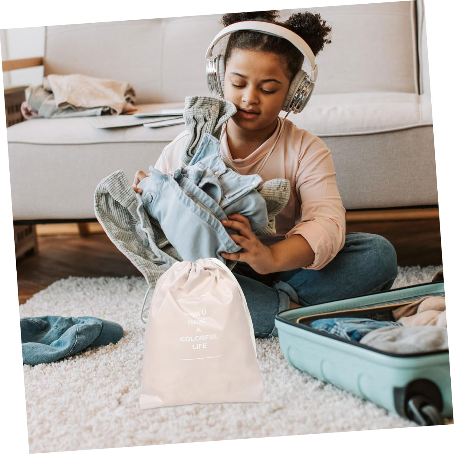 ROMISBABA 7Pcs Travel Essentials Packing Organizer Suitcase Packing Bags Luggage Divider Pouches Compression Storage Bag Travel Organizer for Clothes image number 4