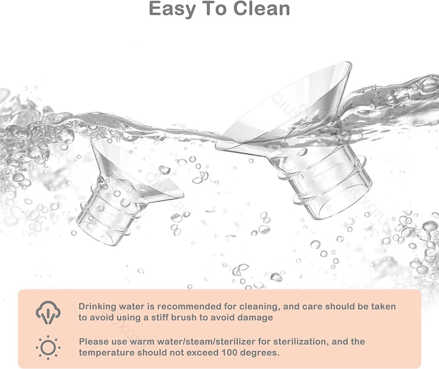 QIUXQIU Wearable Breast Pump Accessories Bpa-Free Replacement Parts Flange Inserts 17+19+21Mm Set for QIUXQIU 24Mm Breast Pump S9/S10/S12 Parts Replace image number 1