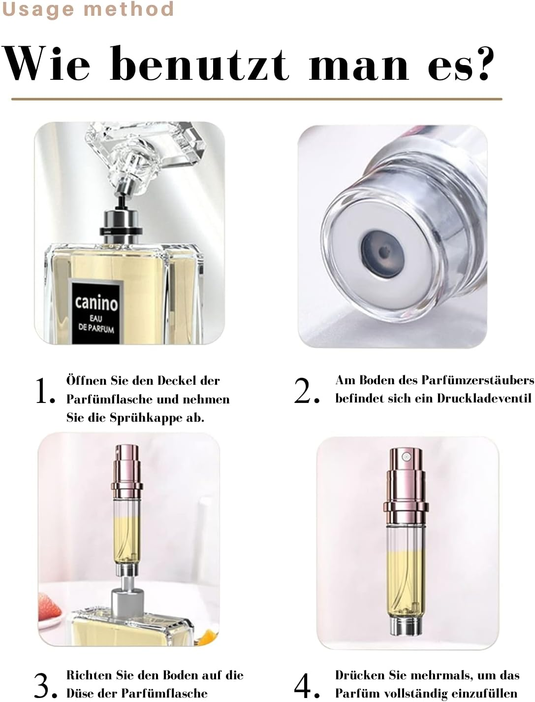 Asanana 9 Ml Perfume Atomiser, Refillable, Filling Technology without Funnel, Empty Perfume Atomiser, Spray Bottle for Travel, Handbag on the Go (Silver) image number 6