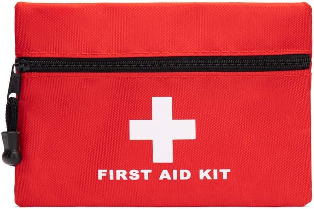 First Aid Pouch Empty, Jipemtra Red First Aid Bag First Aid Pouch Small for Home Emergency Travel Camping Hiking Outdoors First Responder (Red with 420D) image number 4