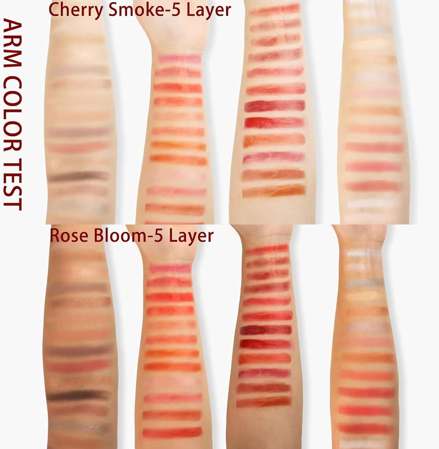 24-Color Eyeshadow Palette - 5-Layer Book-Style Makeup Palette with 67 Pro Shades, All in One Makeup Palette with Eyeshadow, Lipstick, Blush, Contour & Highlighter, Waterproof and Long-Lasting (Mix*2Pcs) - Rose Bloom image number 6