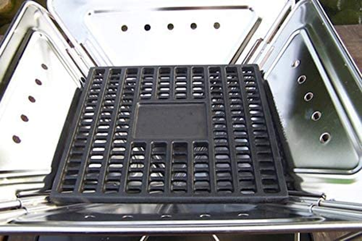 CAMPINGMOON Cast Iron Coal Bed Charcoal Fire Grate 6.89X6.89-Inch T-175 image number 3