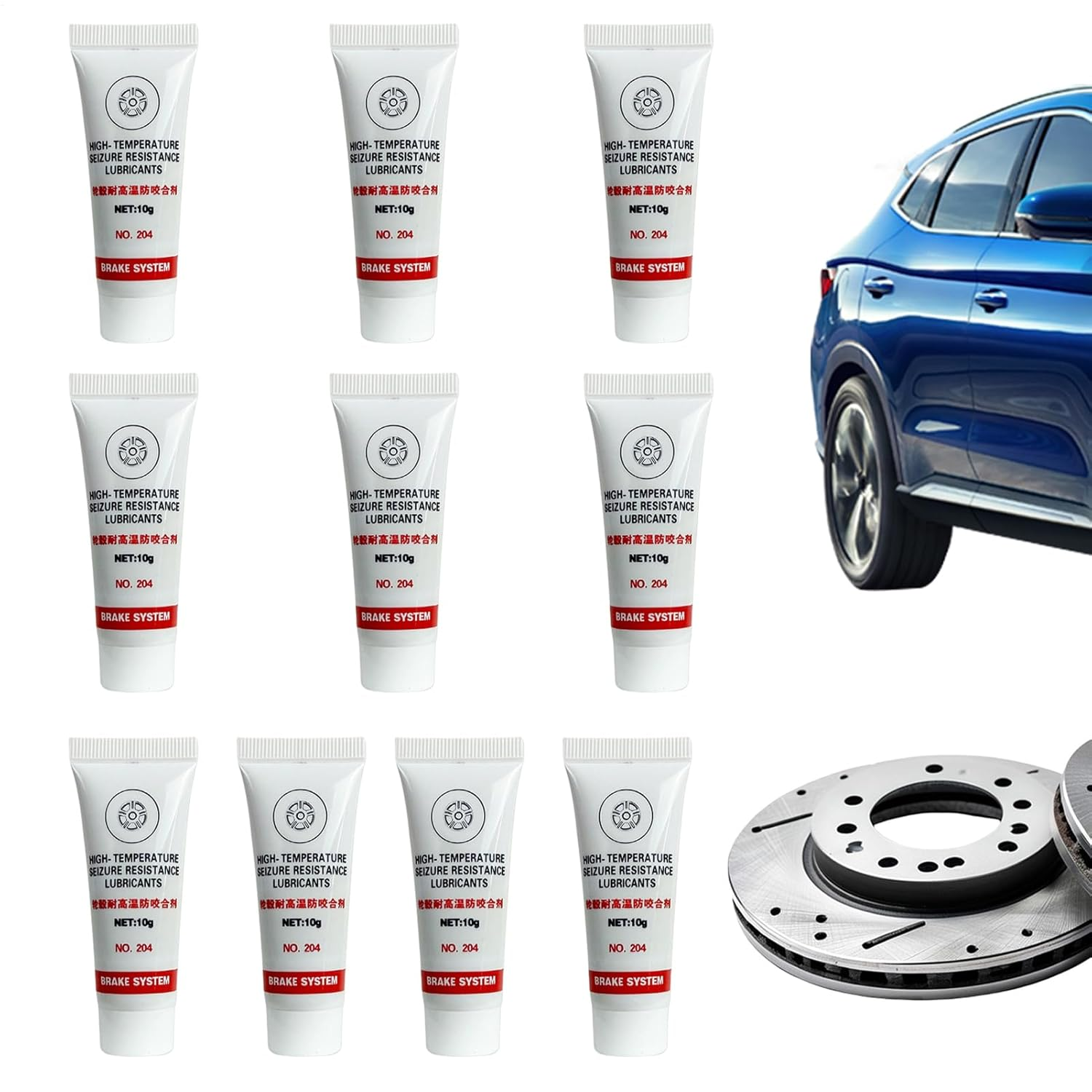 Brake Pad Grease - Thread Anti-Seize Agent | 10 Piece Portable Compound Anti-Rust for Thread Car Bolt Hub Pin Disc Plug Vehicles