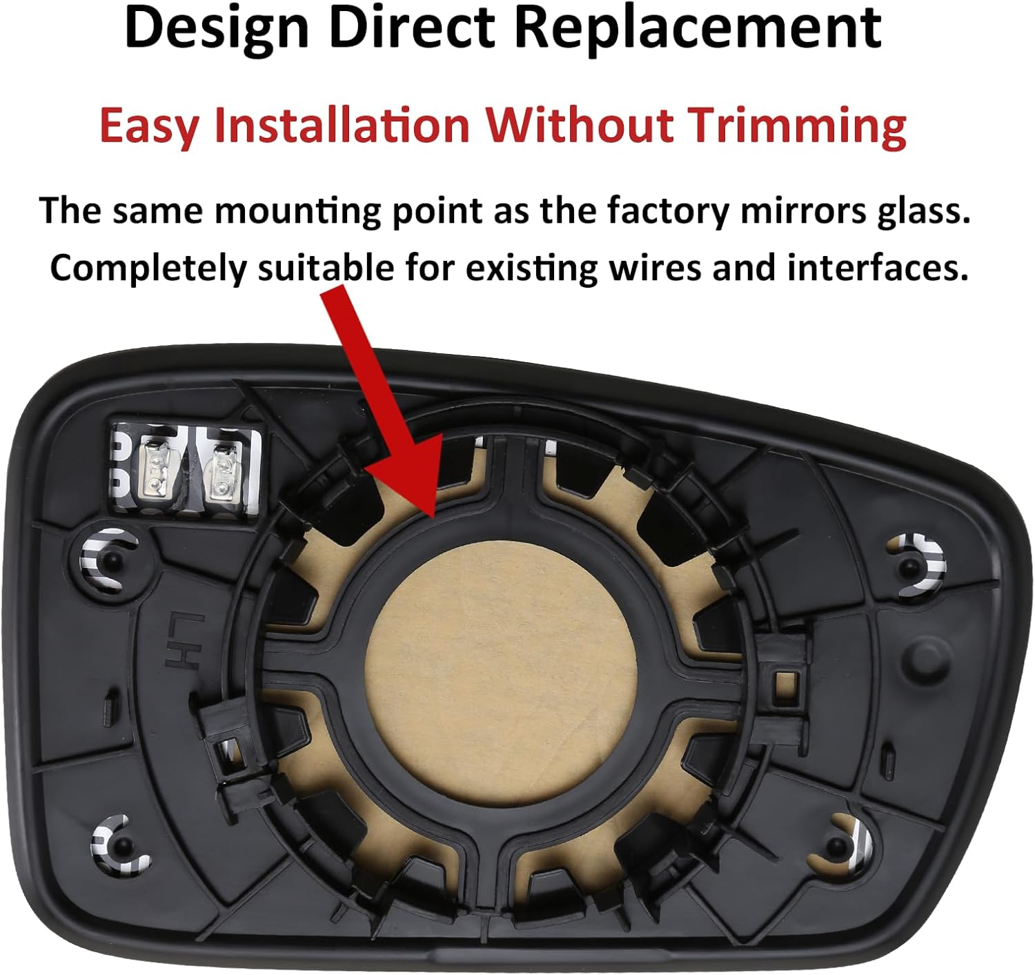 LOIYLLEN Left Side Mirror Replacement for Hyundai Sonata 2011 2012 2013 2014, Automotive Replacement Parts - Left Side Mirror Glass, Rear View Mirrors Glass with Power Heated