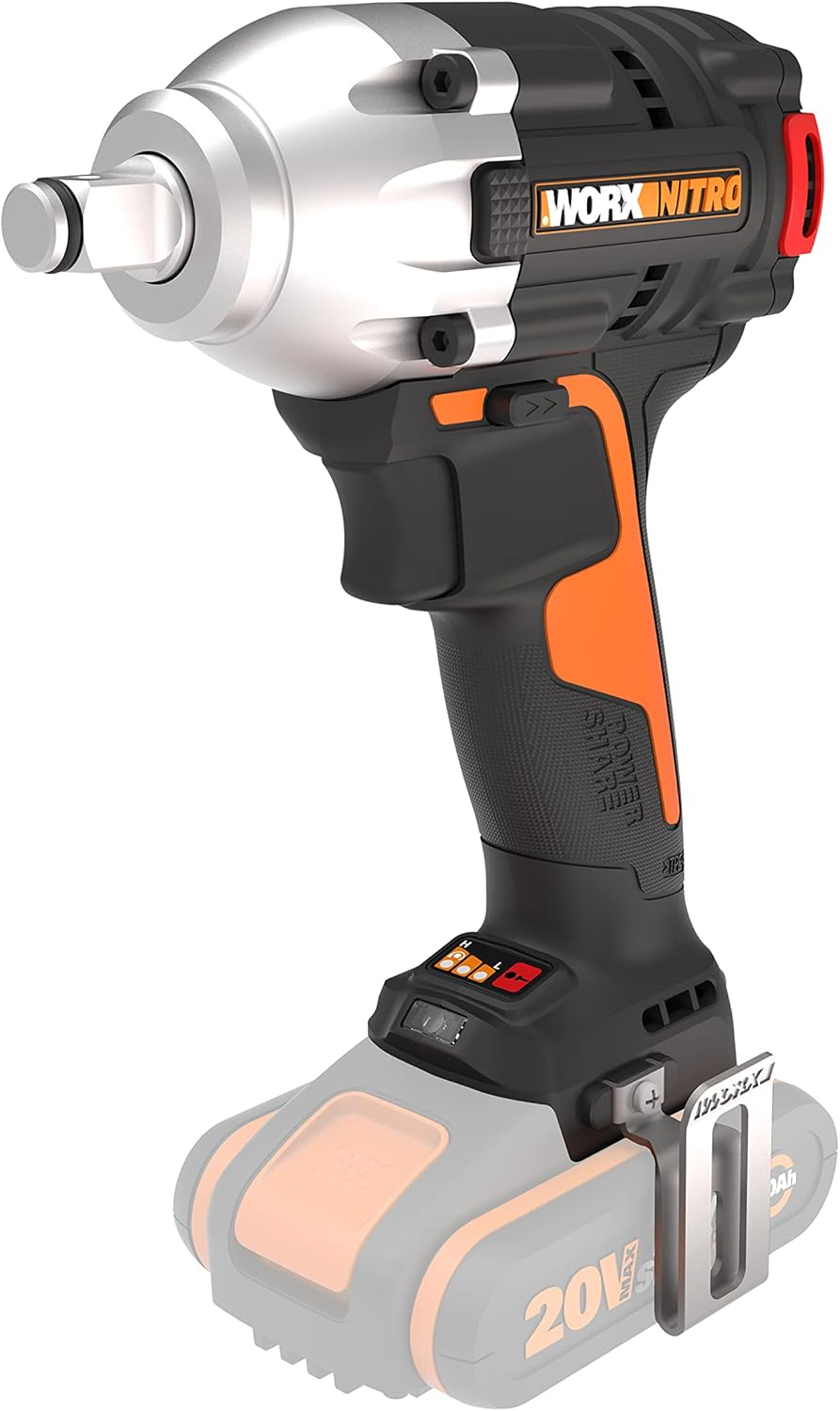 WORX WX272.9 Nitro Brushless Battery Impact Wrench 20 V - 300 Nm, with Variable 3-Speed Transmission and LED Light, Ideal for Various Screwing Work, without Battery and Charger image number 3