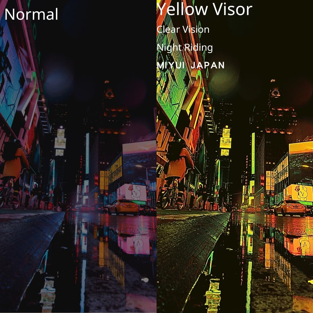 MIYUI JAPAN Universal Motorcycle Helmet Shield Anti-Fog Film Yellow Night Vision Visor Lens Insert Fog Proof 9.7 Cm X 25.5 Cm image number 6