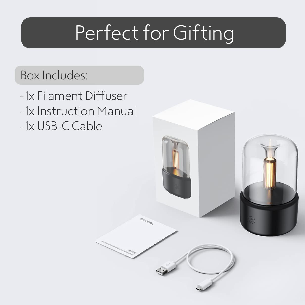 Ultrasonic Cool Mist Humidifier, Essential Oil Diffuser-Ultra-Fine Atomization-Led Night Light-Automatic Shutdown (Black)