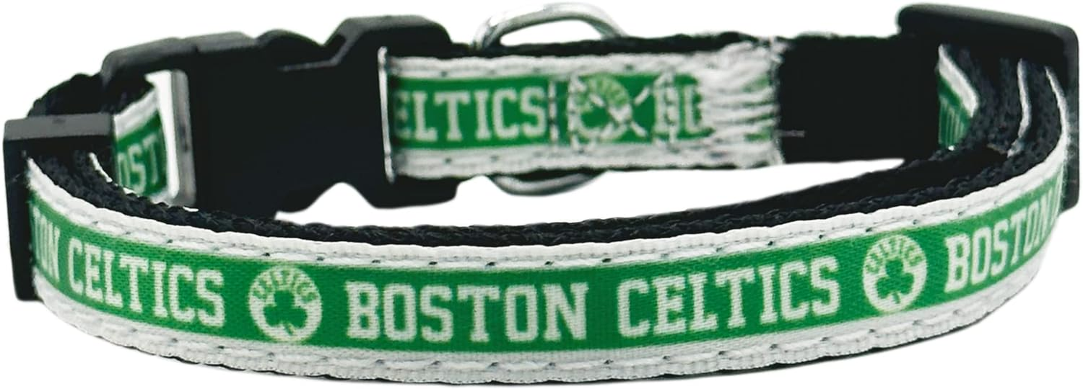 NBA BOSTON CELTICS CAT COLLAR Adjustable Break-Away COLLAR for CATS with Licensed Team Name & Logo. Cute & Fashionable Basketball Sports Cat Collar with Metal Jingle Bell