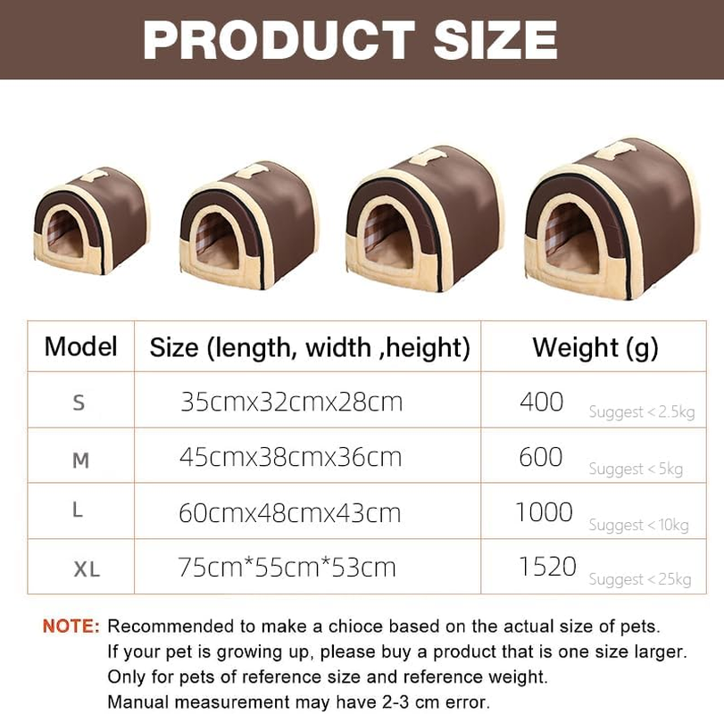 AIMALL Deluxe Pet Dog House Igloo Design &ndash; Foldable Cushioned Cat & Puppy Bed, Machine Washable, Durable Nylon with PP Cotton, Sizes S-XL for Small to Large Pets image number 2