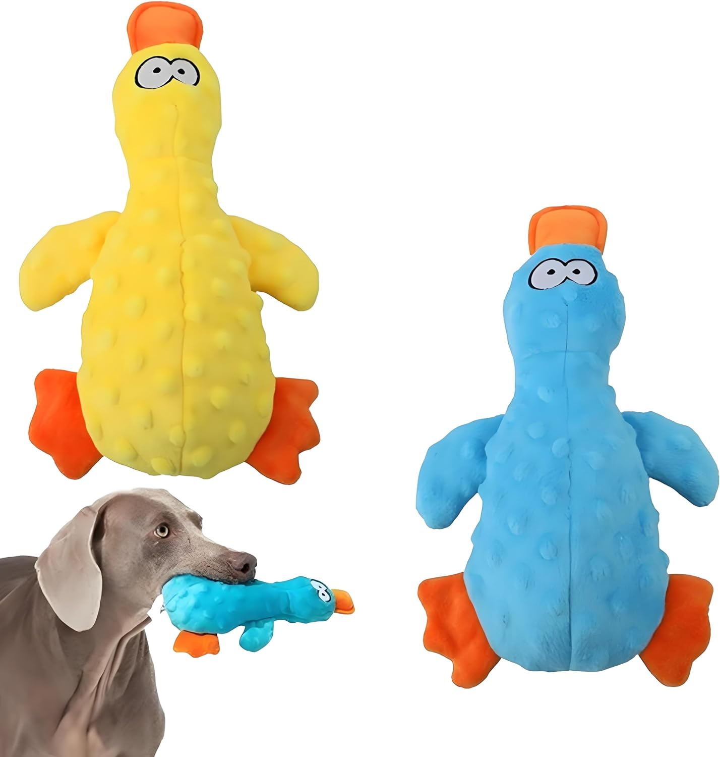 Squeaky Plush Duck Stuffed Crinkle Dog Toys for Puppies,Interactive, Soft Chew Toys for Small to Medium Dogs Teething Training and Boredom Relief(2Pcs) image number 2