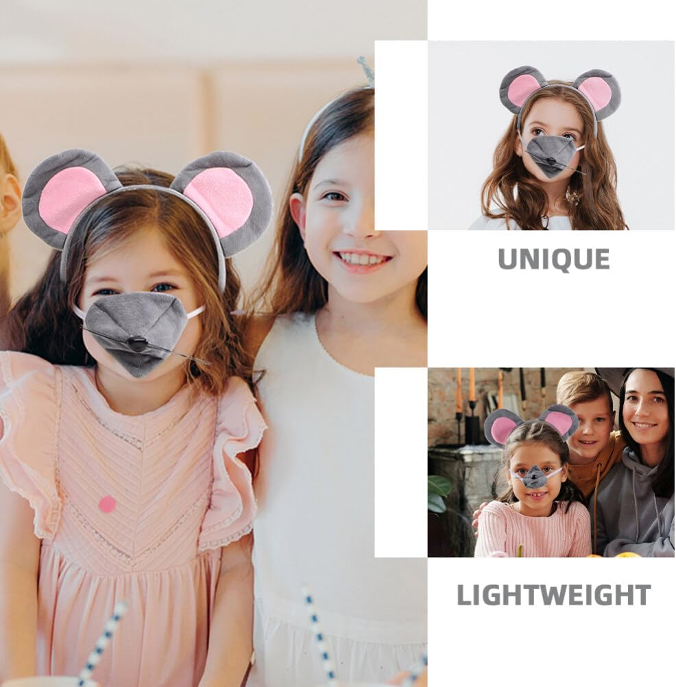 Alipis Mouse Ear Headband, Mice Headband Animal Hairband Cartoon Rat Hair Hoop Costume Accessories Cosplay Headwear for Adults Kids Toddlers Festivals Party Holiday