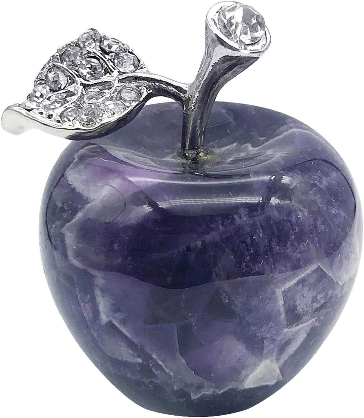 Neyisaa Synthetic Opalite Crystal Apple Decor, Healing Crystals Pocket Stone Fruit Figurine Craft Home Decoration 30Mm - Colorful Ocean Agate image number 5