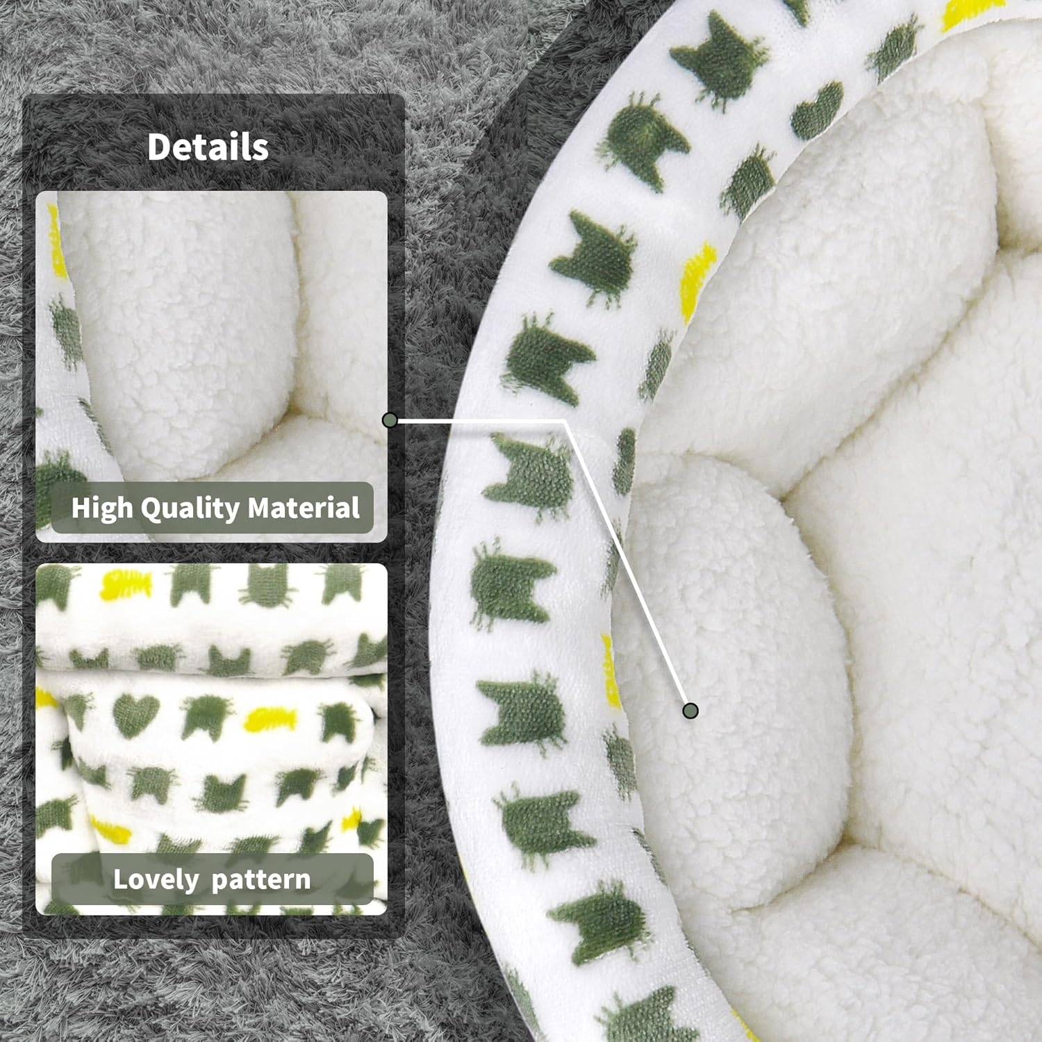 ROYPET Dont Cuddler Pet Nest, Small Dog Bed & Cat Bed, Anti-Anxiety Puppy Cuddler Bed, Cozy round Fluffy Plush Pet Bed, Comfortable and Safe Residence, for Small Cats & Dogs ﻿ (Beige, S) image number 6