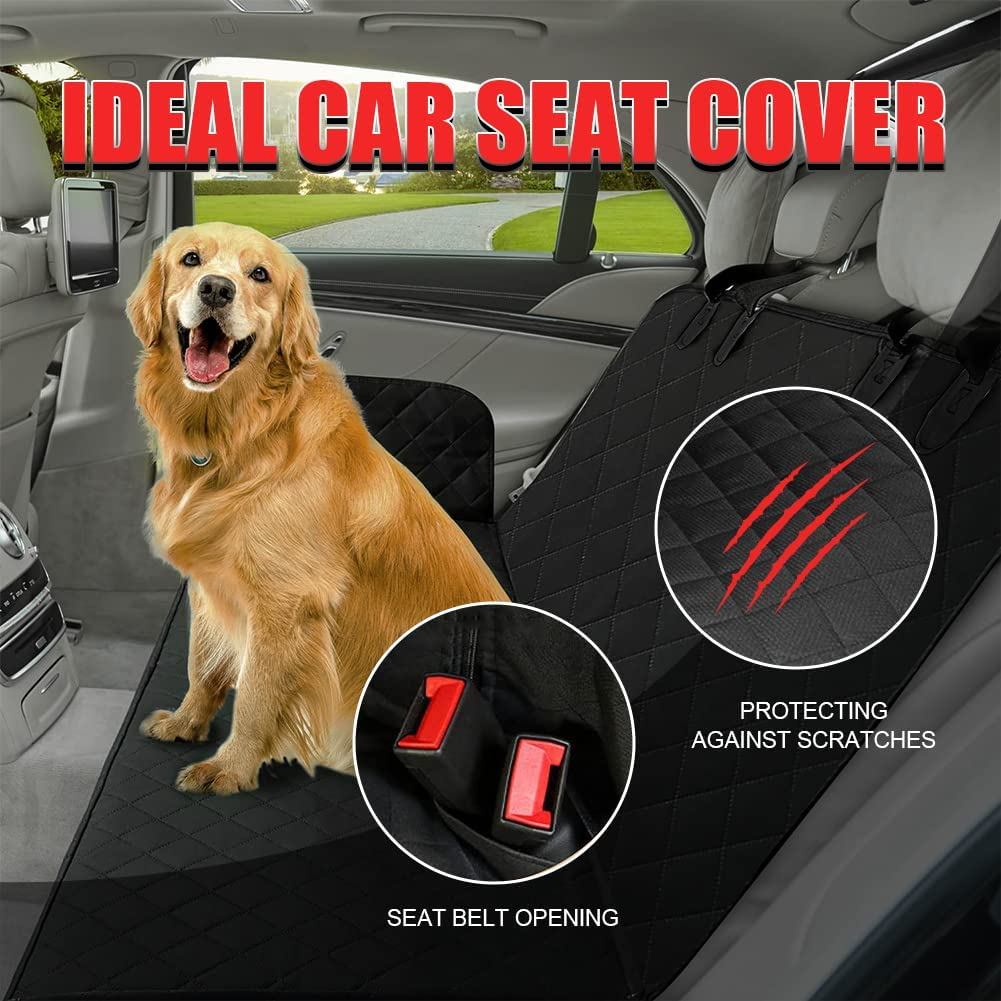 Dog Car Seat Cover Waterproof Back Seat Protector with Mesh Visual Window Scratchproof Nonslip Hammock for Pets Washable Pets Seat Covers for Cars Trucks& Suvs image number 3