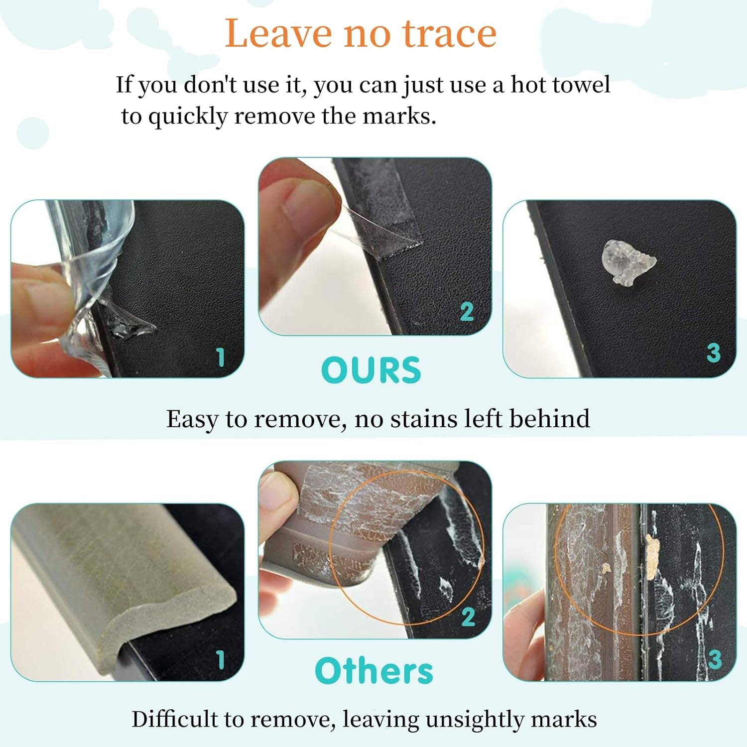 30Pc Baby Safety Corner Protectors,Clear Guards with Strong Adhesive, 3 Shapes image number 2