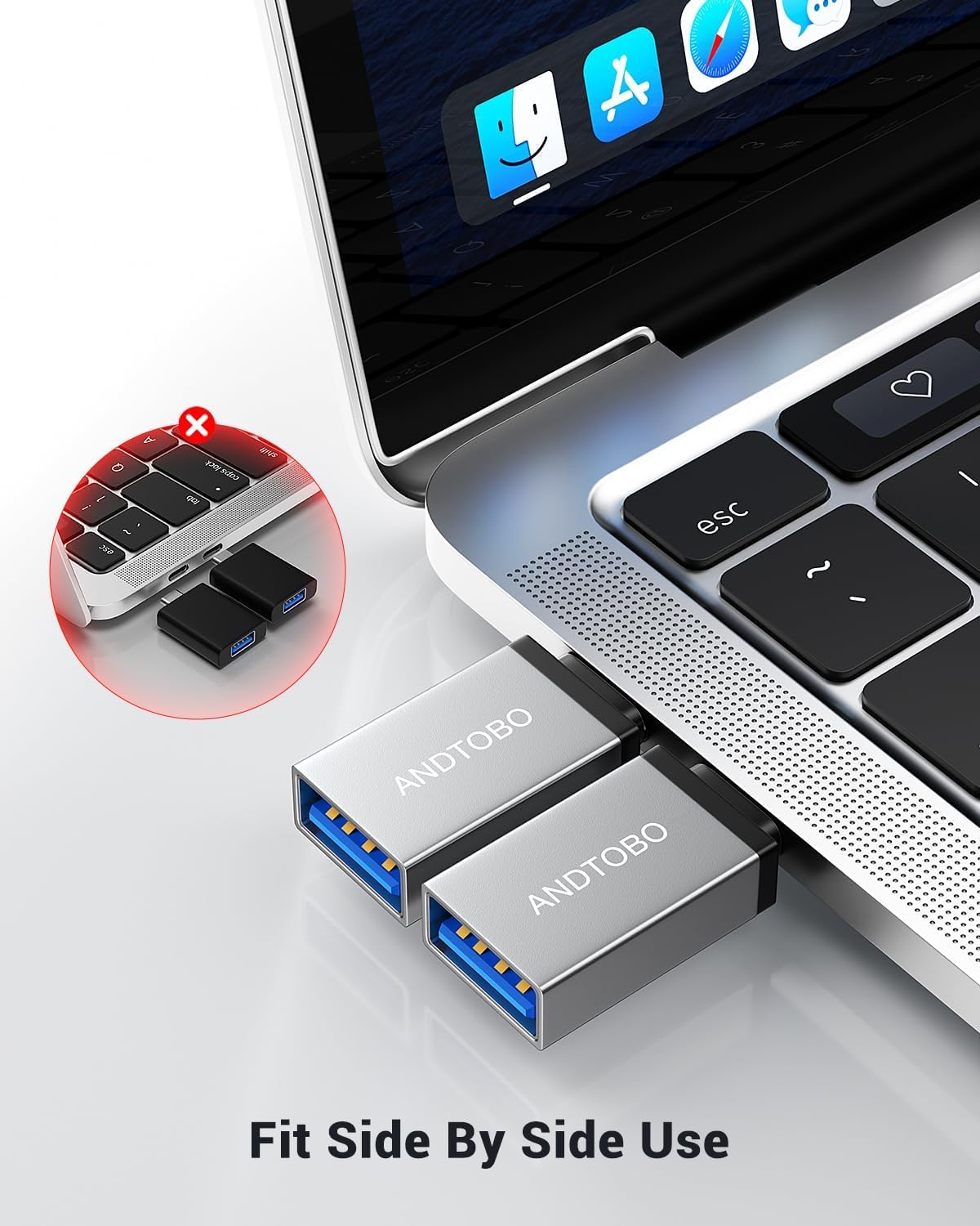 USB C to USB Adapter (4 Pack), USB 3.2 Gen 2 to USB C Adapter Thunderbolt 4/3 to USB Adapter OTG Compatible with Iphone 15/15Pro Max/15 Plus, Macbook Pro Air 2023, Ipad Pro, Galaxy S23/S22/S21/S20/S23 image number 2