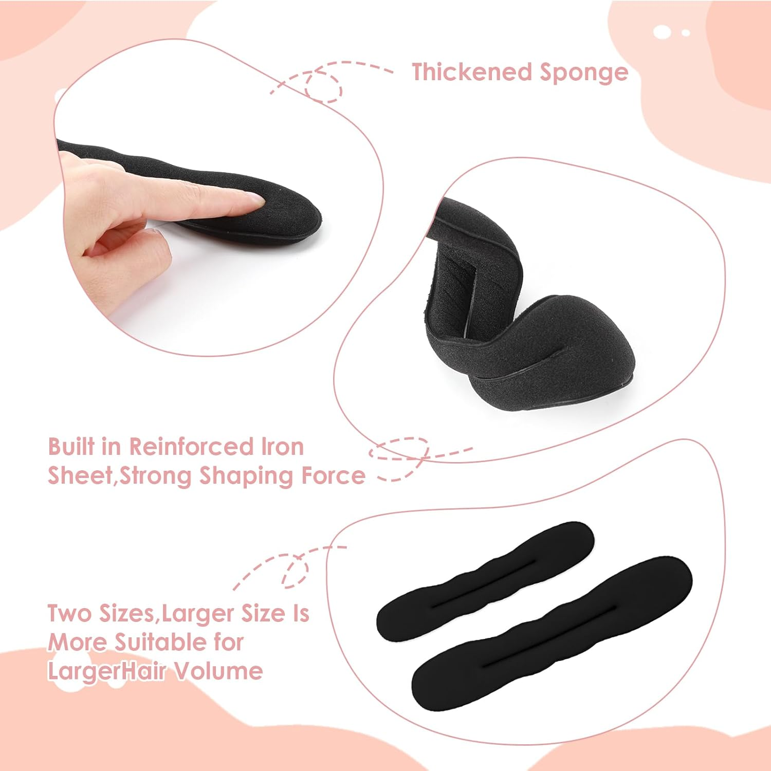 Bun Pillows, Pack of 4 Magic Hair Bun Maker, Girls Ladies Hair Styling Tool, Updo Accessories for Women, Girls, Women, Children, Ballet image number 4