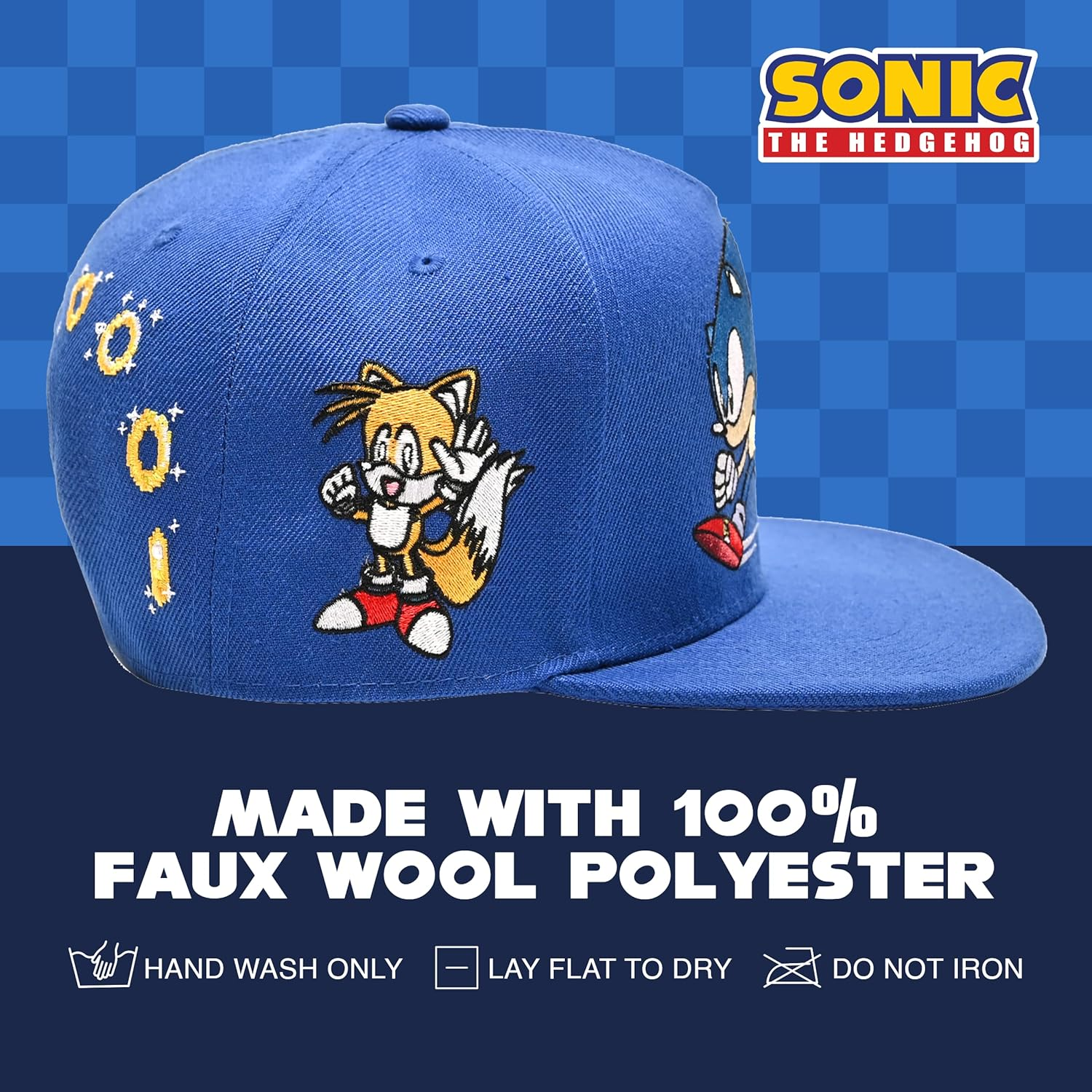 Concept One Men'S Sonic the Hedgehog Cap, Embroidered Logo Baseball Hat with Flat Brim, Adjustable image number 6