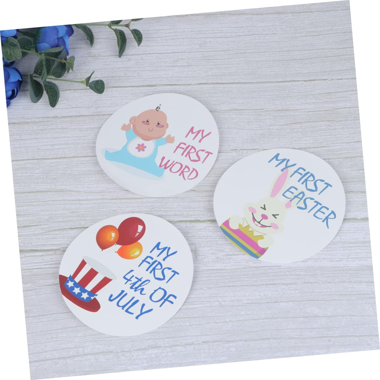 Kisangel 64Pcs First Year Milestone Stickers Monthly Growth Chart Holiday Decor for Parents image number 6