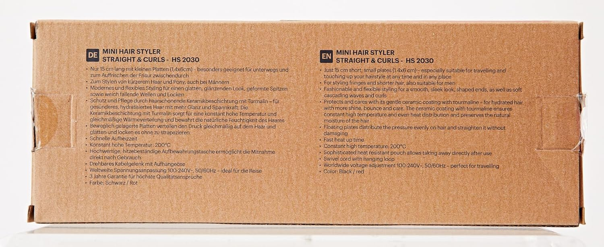 GRUNDIG HS2030 Mini Travel Hair Straightener Tourmaline Black image number 1