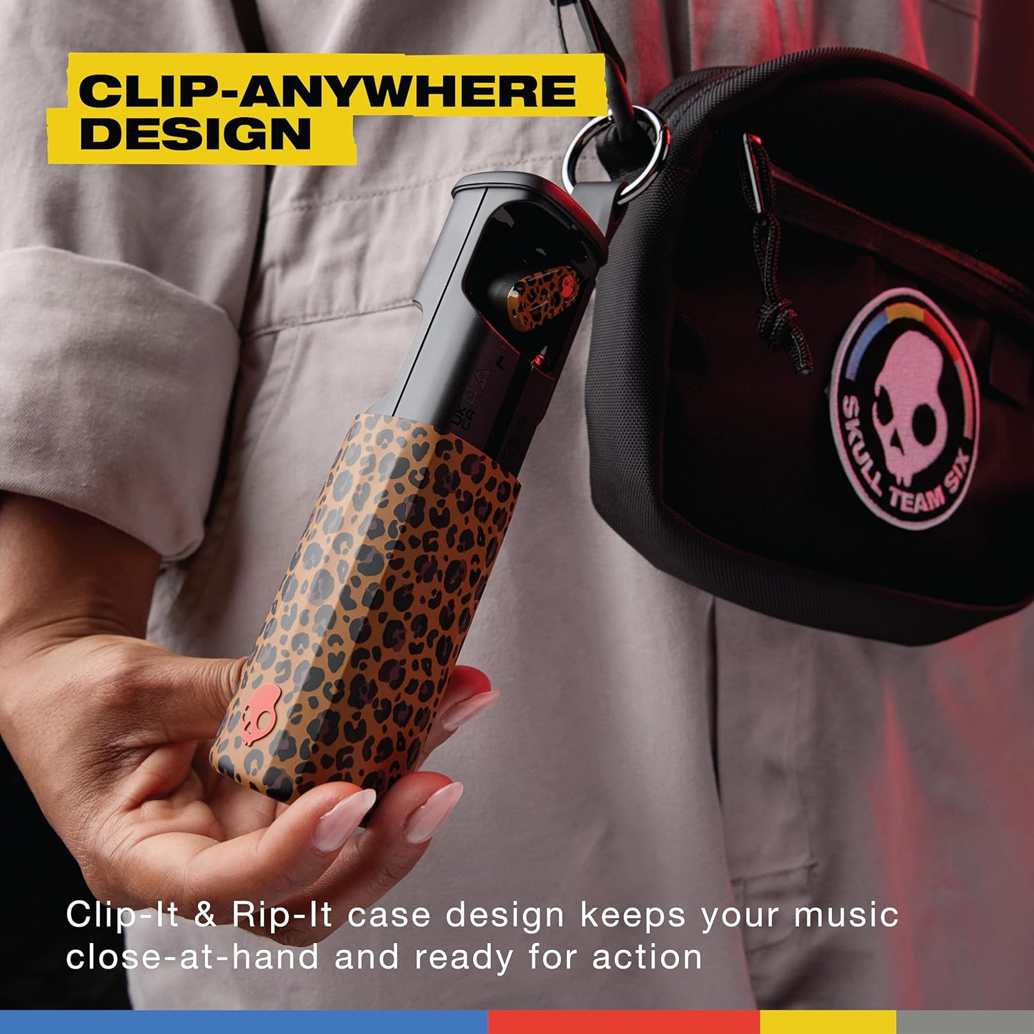 Skullcandy Method 360 ANC Wireless Earbuds, Sound by Bose, Bluetooth Headphones, Premium Noise Cancelling, up to 40 Hrs Battery, Sweat and Water Resistant, Microphone for Iphone Android - Leopard image number 2