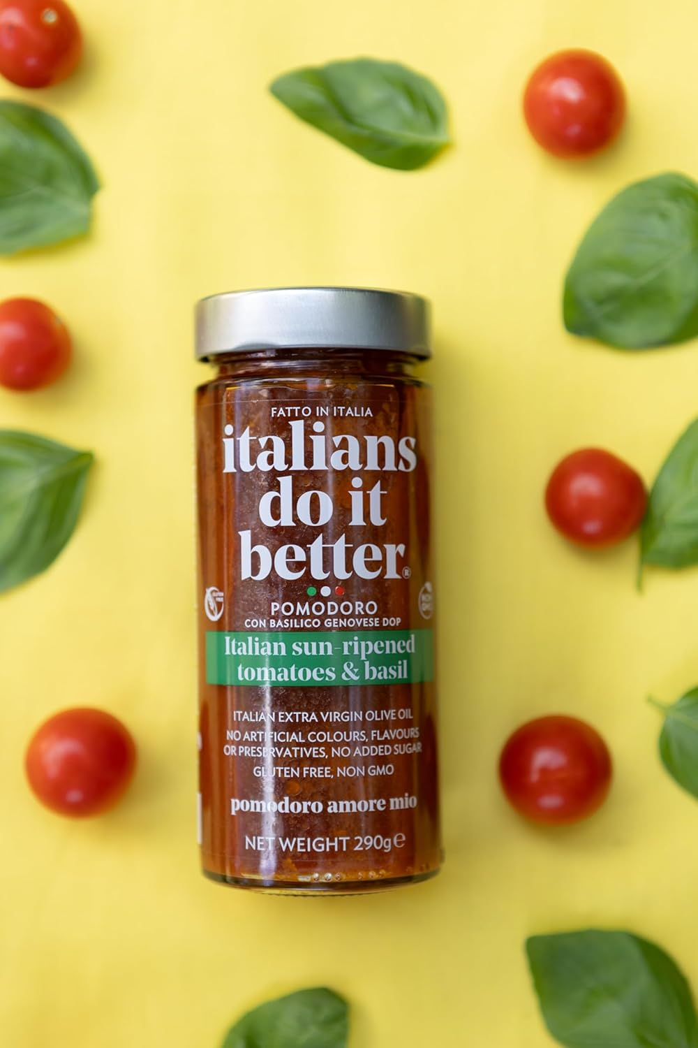 Italians Do It Better Pomodoro Sauce, 290G &ndash; Italian Pasta Sauce with Fresh Tomato and Basil, Ideal for Penne, Spaghetti, Traditional Tomato Sauce, Italian Made image number 3