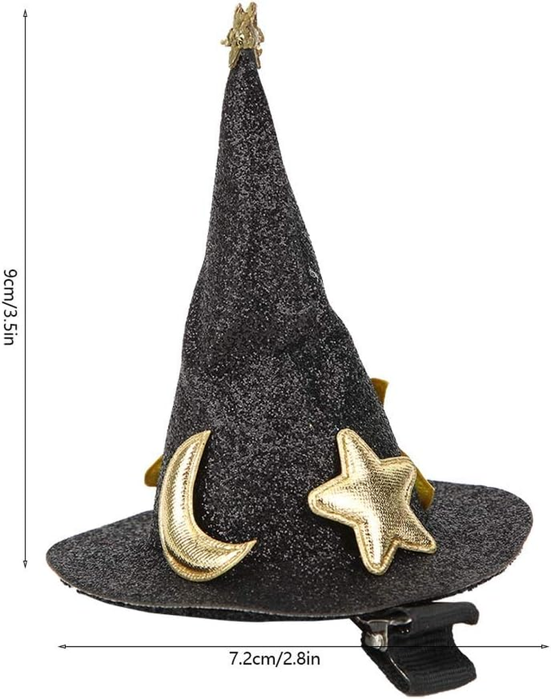 Gavigain Mini Witch Hat Hair Pins Cute Hair Clips Halloween New Year Christmas Holiday Decoration for Kids Black 5 Pieces image number 1