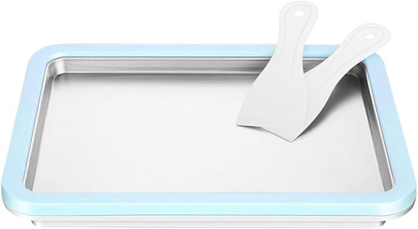 TOMVAES Ice Cream Maker, Ice Cream Plate with 2 Spatulas for Kids Family, Food Grade Stainless Steel Pan Ice Cream Machine Easy for Homemade Rolled Ice Cream Frozen Yogurt Sorbet Gelato (Pink)