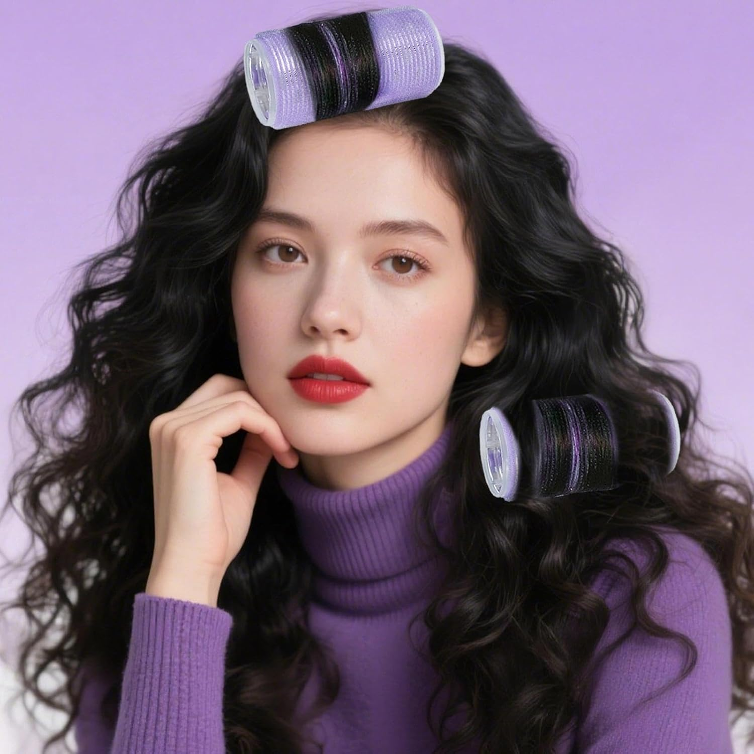 Bangs Curling Iron Simple Hand Curl 50Mm (2 Sets) Hand Curling Iron Simple Thick Korean Style Extra Large Simple Curling Hook Aluminum Core Fashion Small Face Fluffy