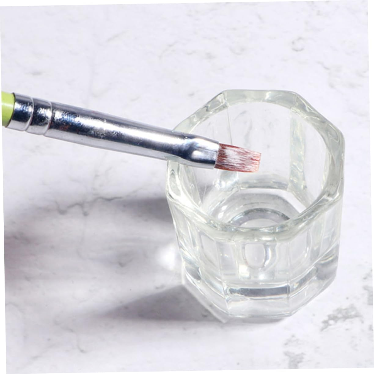 MUSISALY Glass Dappen Dish with Metal Lid 8Oz Nail Liquid Holder Thickened Crystal Nail Cup for Professional Manicure and Diy Use