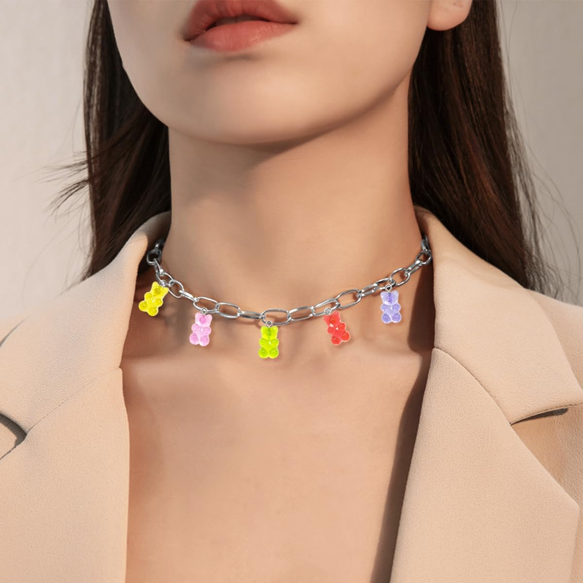 NILLOS Resin Gummy Bear Pendant, 40 PCS Mini Cute Bear Charms Pendants for Bracelet, Necklace, Jewelry Making, DIY Crafting (Multicolor) image number 3