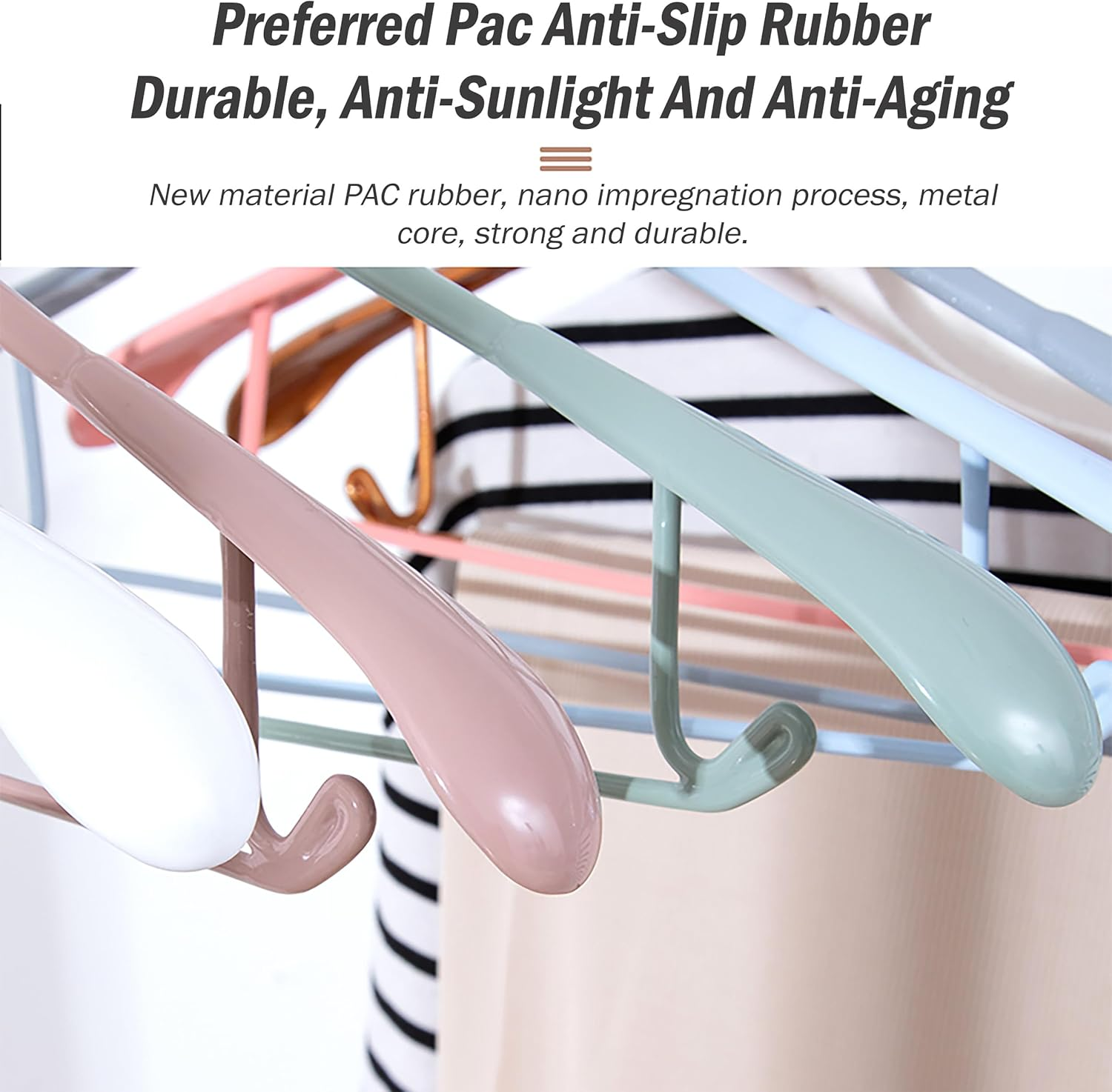 Zekroh 10 Pack Wide Shoulder Metal Hangers, 17.7 Inch Heavy Duty Retro Suit Hangers with Non Slip Pvc-Coating for Closet, Dresses, Pants, Sweaters, Jackets (White) - 2 image number 4