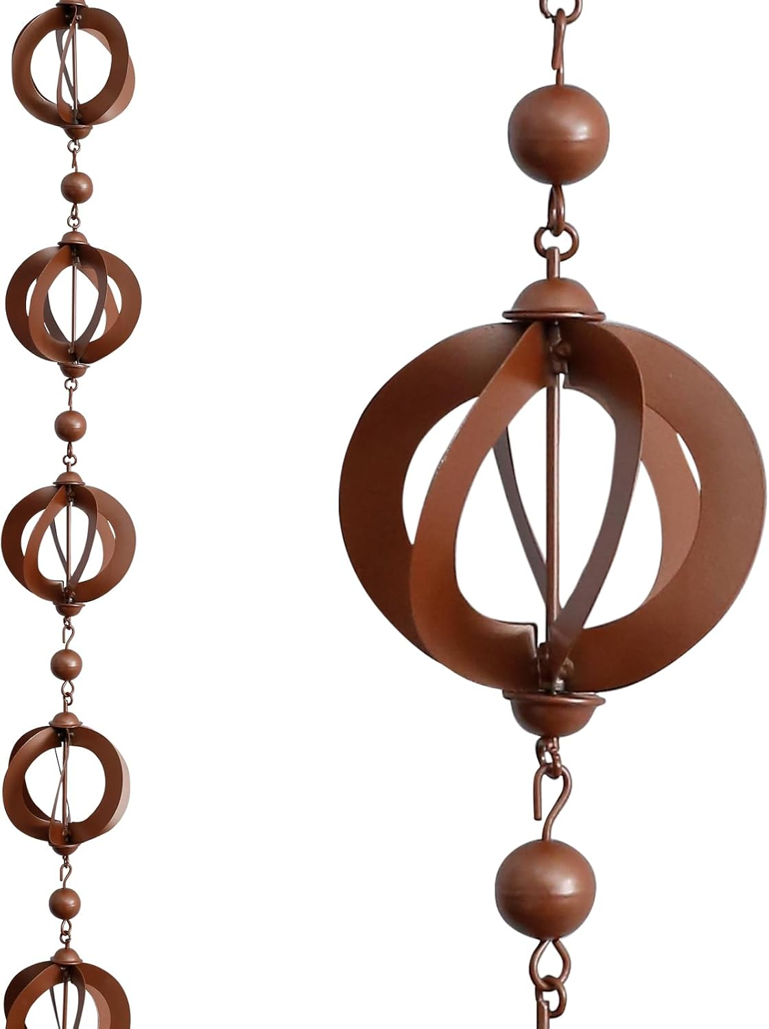 3.6 FT Rain Chain Decorative Iron Rain Gutter Chains Functional Replacement Downspout Chain Outdoor Rain Chains for Gutters Hanging Gutter Chain for Patio Yard image number 6