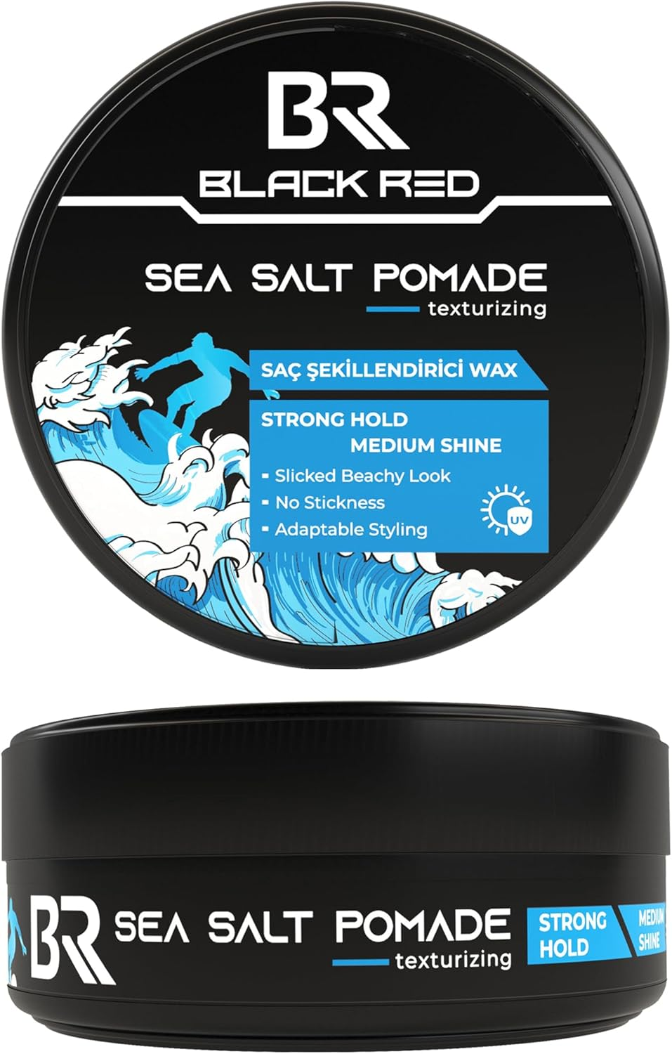 Black Red Sea Salt Pomade for Men, 120Ml. Healthy-Looking Sheen Finish. Men'S Hair Styling Wax with Natural Hold, Textured Look, Water-Based Formula - (Strong & Flexible Control) image number 2