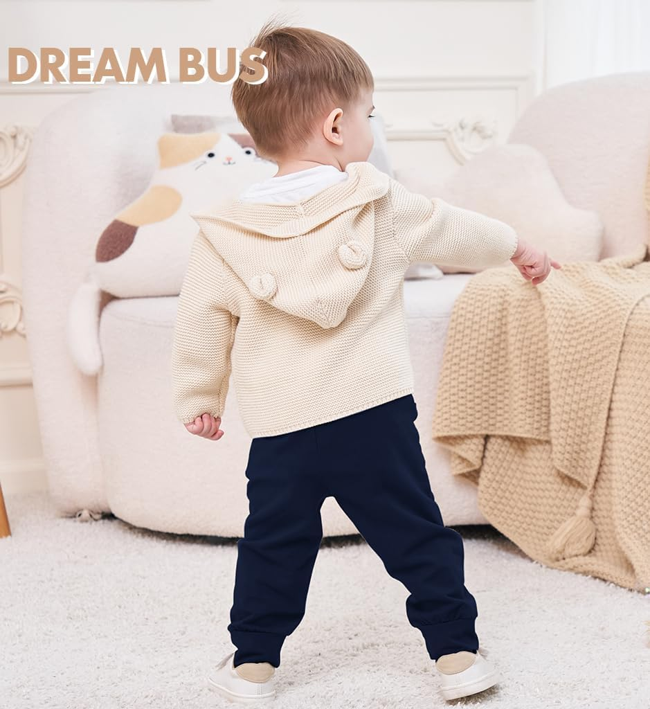 DREAM BUS Pack of 3 Toddler Jogger Pants with Pocket Toddler Boy Sweatpants Baby Boy Pants Infant Newborn Leggings image number 3