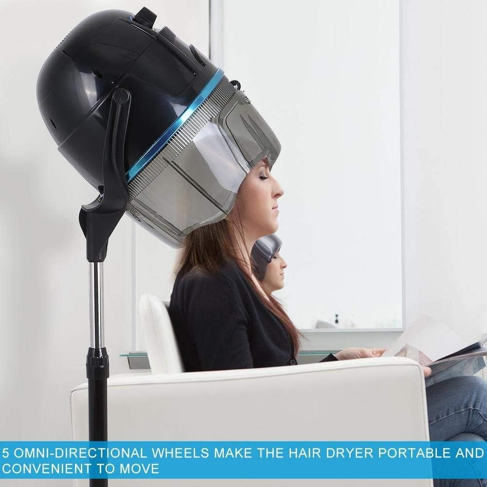 Stand Hair Dryer, 1050W Professional Adjustable Hooded Floor Hair Bonnet Dryer with 5 Omni-Directional Wheels Stable Base for Beauty Salon or Home Use image number 3