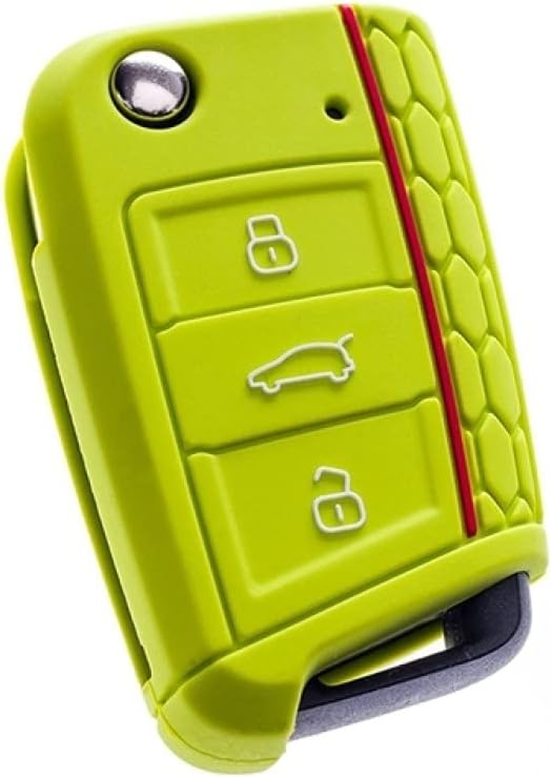 WSWJDW Silicone Car Key Case Cover Keychain Ring Key Bag, Fit for Volkswagen Vw Golf 7 Mk7 Skoda Octavia A7 Seat Leon Ibiza,Pink image number 1