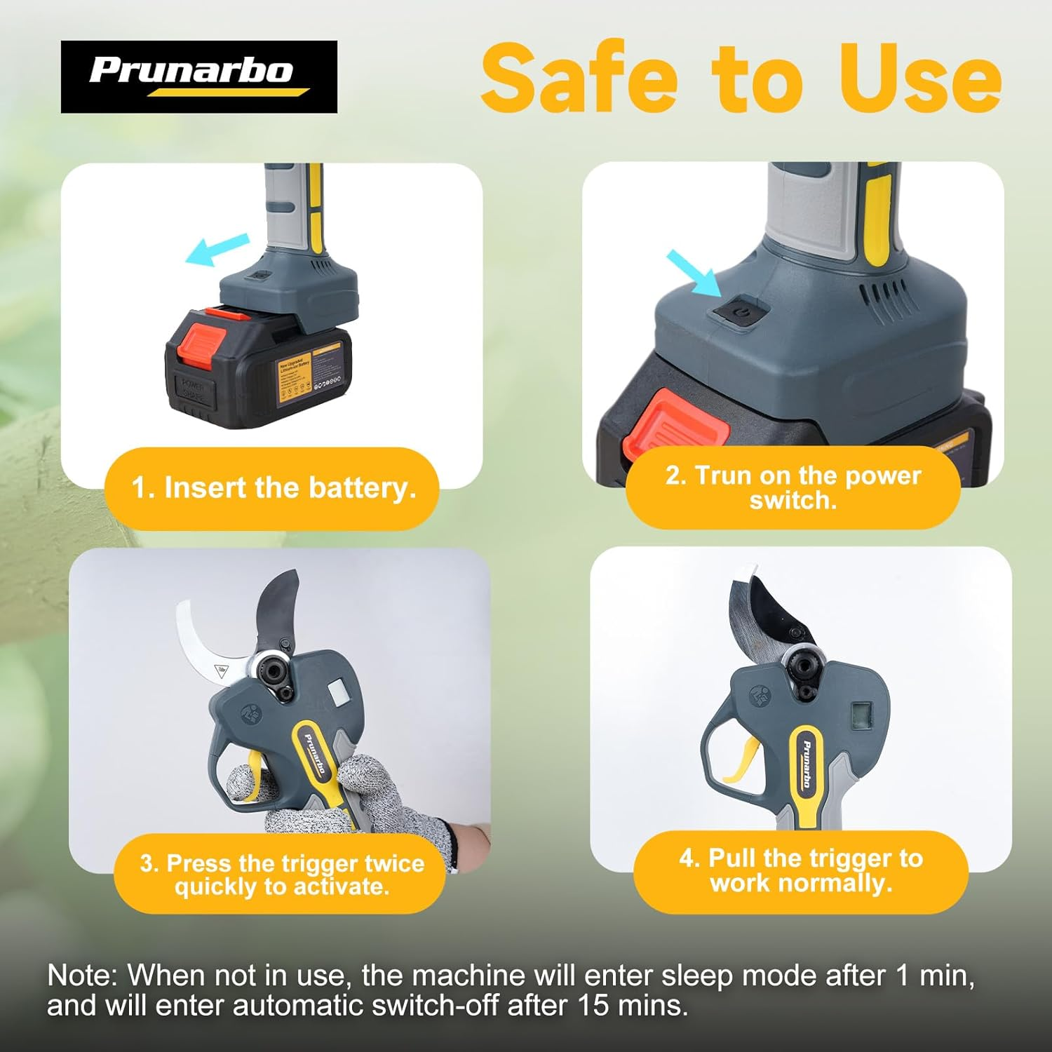 Professional Electric Pruning Shears Brushless Cordless, Compatible with Makita Batteries 50Mm(2 Inch) Electric Pruner for Gardening Heavy Duty 8000Mah Battery Secateurs for Tree Trimming image number 5