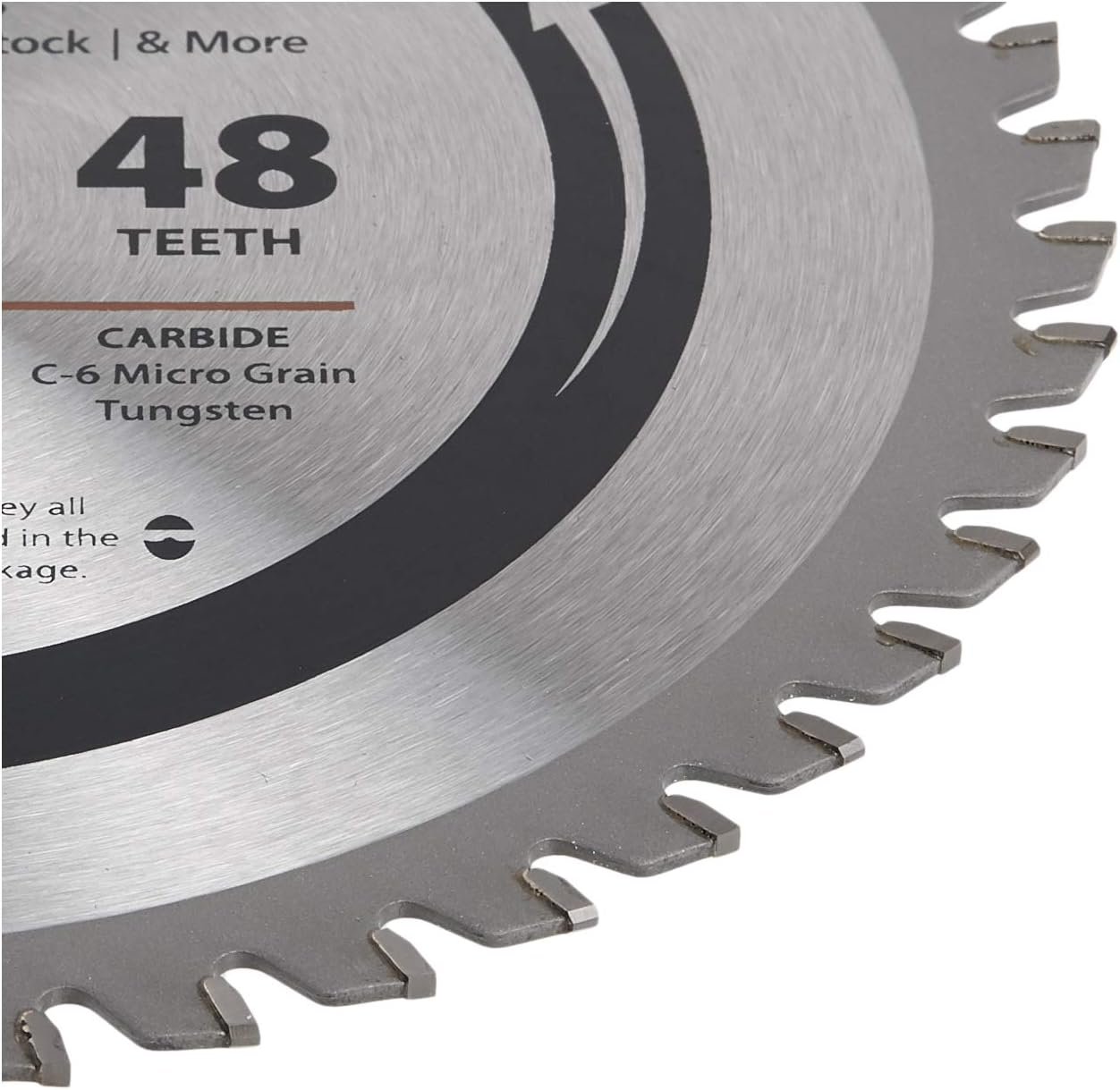 Oshlun SBF-080048 8-Inch 48 Tooth TCG Saw Blade with 5/8-Inch Arbor (Diamond Knockout) for Mild Steel and Ferrous Metals image number 5