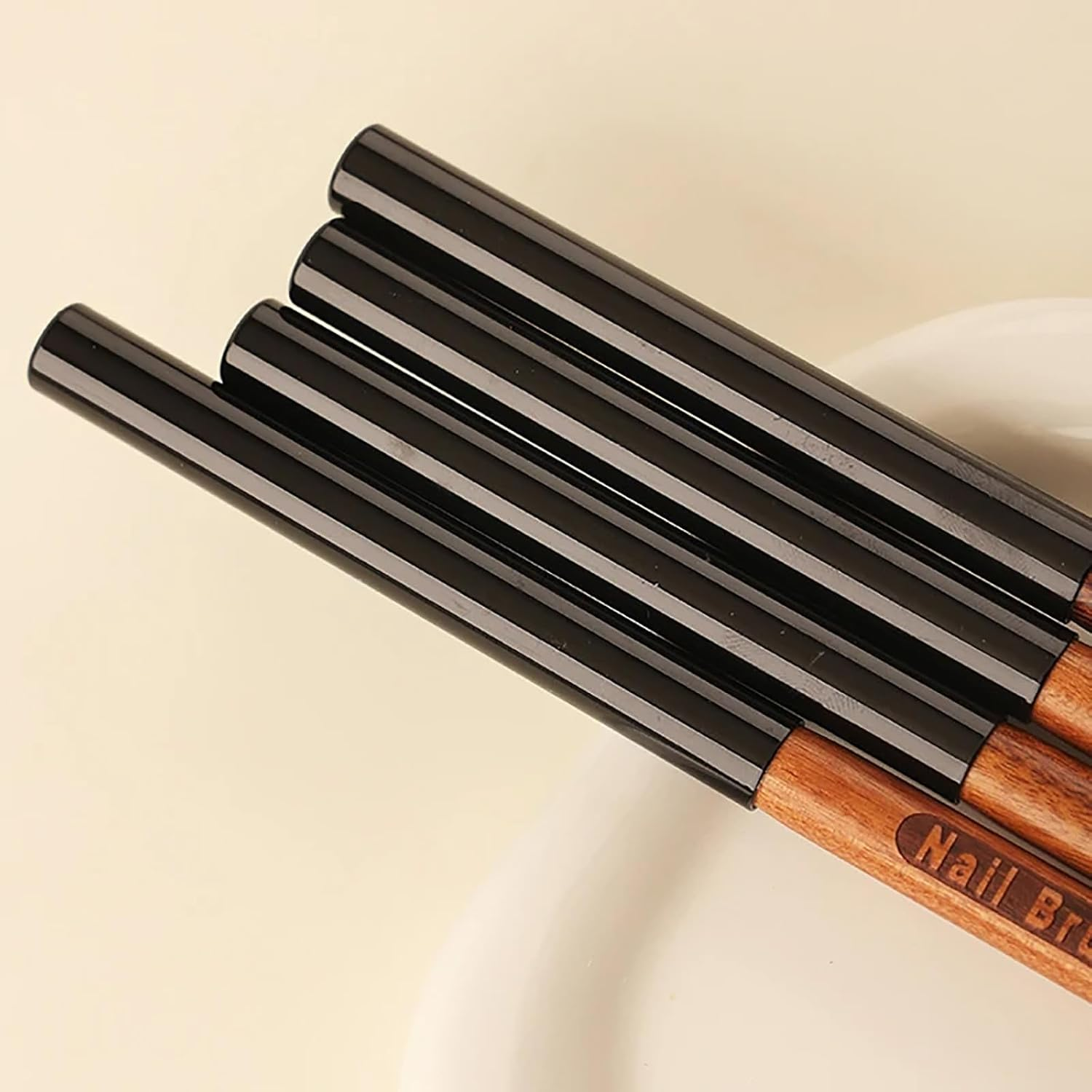 JFIYUOMCI Ombre Nail Brush (Thicken), Precise Gradient & Lace Nail Art Painting Brushes Pen, Acrylic Ombre Brush for Nails, Mahogany Manicure Design Tool for DIY & Salon Gel Polish