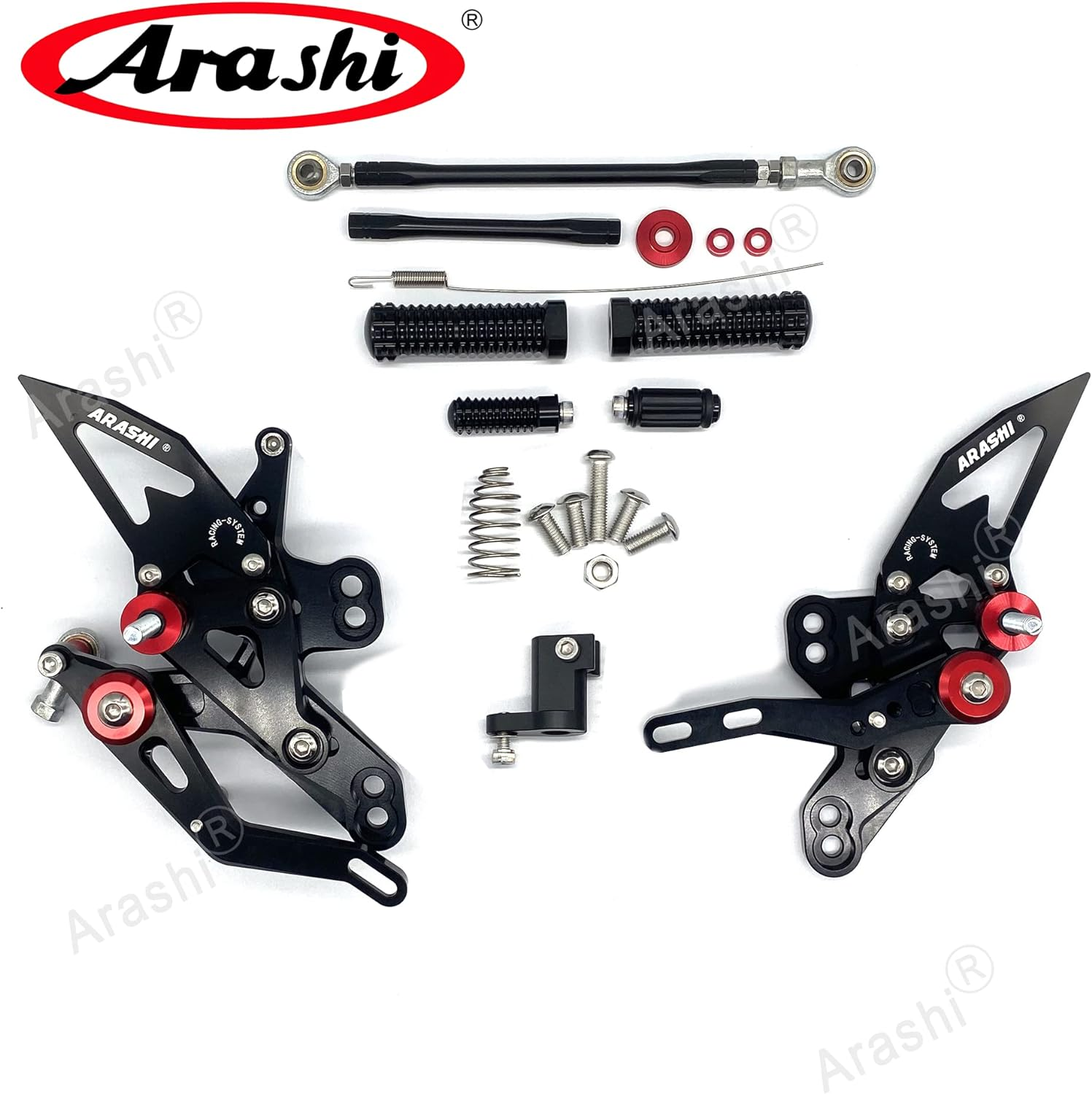 Arashi (Version 2.0) Rearsets for Honda CBR650R CB650R CBR650F 2019-2023 Motorcycle Accessories Parts Adjustable Footrests Footpeg Foot Peg Rear Sets Black image number 2