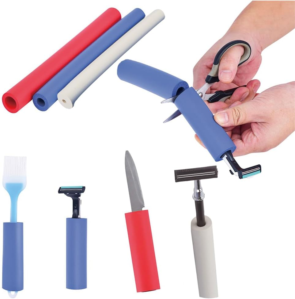 Foam Tubing, Cylindrical Spoon Grips round Hollow Closed Tube Silverware Handles Ideal Grip Aid Larger Pipe Tool for Dexterity Disabled Elderly Make Built up Adaptive Utensils Fork Arthritic Hands Utensil Foam Grip image number 1