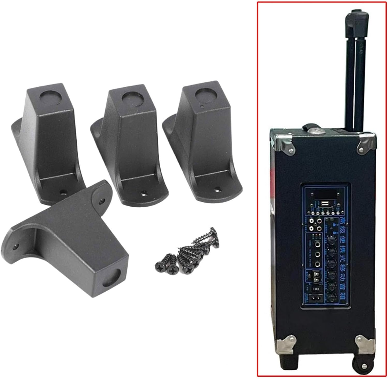 Leeqinersw 4X Rolling Duffle Bag Feet,Foot Stand Multipurpose Upright Luggage Bottom Feet for Wheeled Speaker Accessories, 45Mm Height image number 5