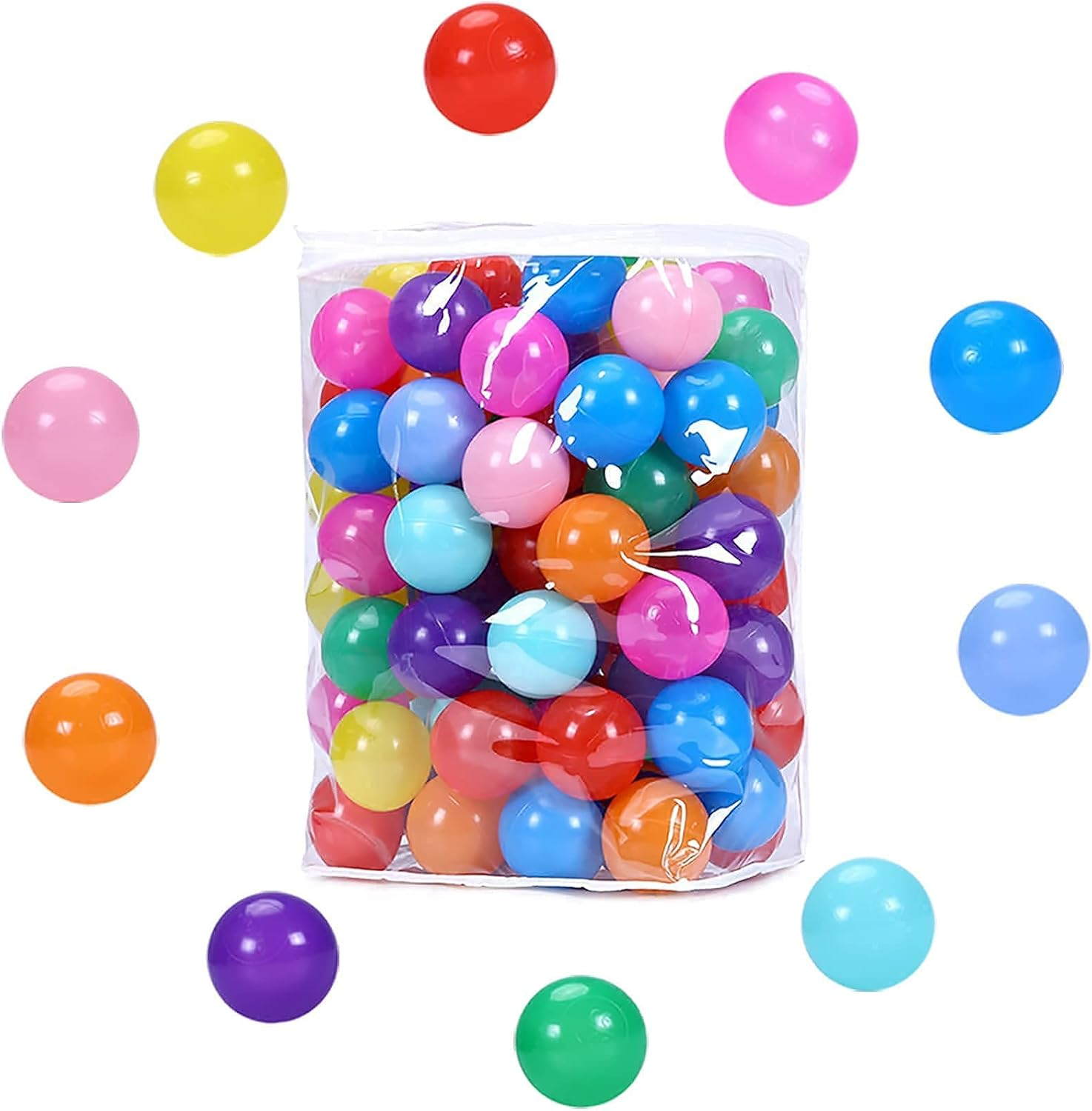 STARBOLO Star Ball Pit Balls for Toddlers -100Pcs Star Phthalate Free BPA Free Non-Toxic Crush Proof Play Balls Play Tent Pool Playhouse Playpen Party Decoration.