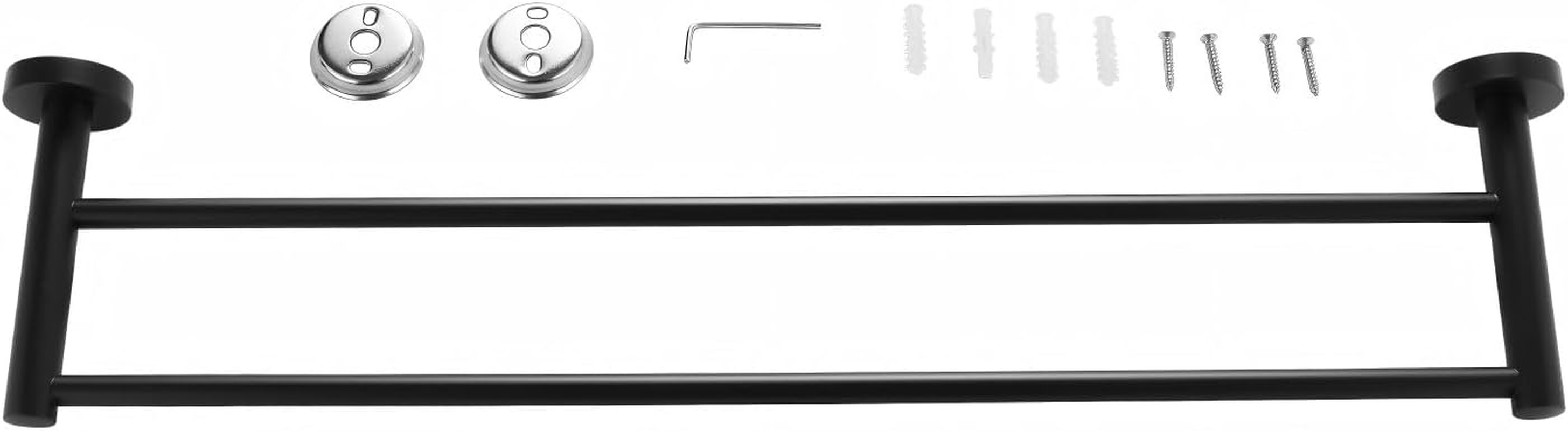 Breikuth Double Towel Rail 800Mm Black Bathroom Bath Towel Rails 304 Stainless Steel (Type 4: 800Mm Double Rails) image number 2