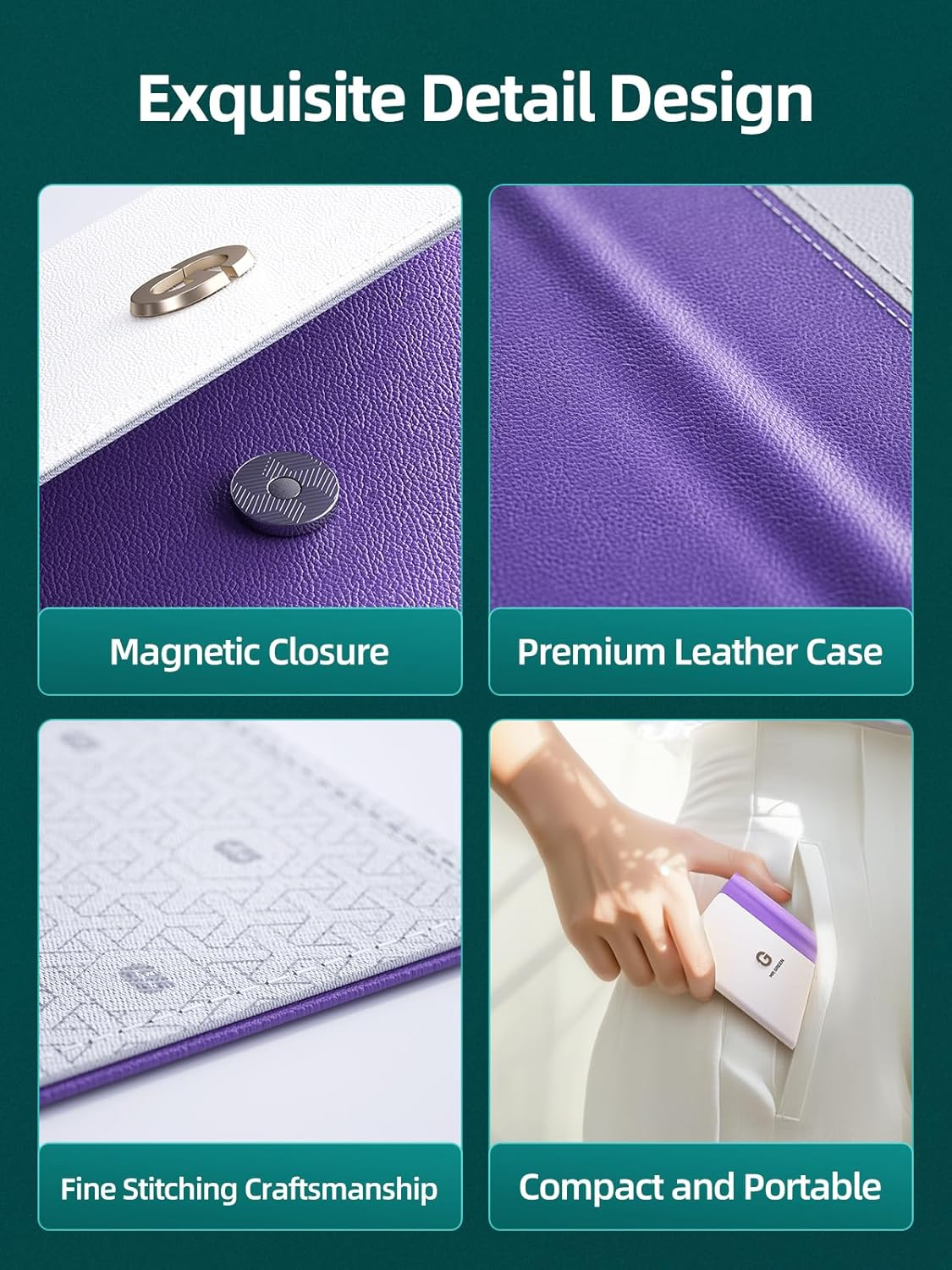 MR.GREEN Nail Clippers, 5PCS Nail Clipper Set with Fingernail Clippers,Ear Pick,Glass Nail File,Tweezers, Professional Manicure Set for Men and Women, Nail Cutter with Leather Case (Purple) image number 1